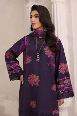 3-Pc Embroidered Linen Shawl Suit Collection CVW4-03