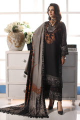 3-Pc Embroidered Linen Shawl Suit Collection CVW4-01