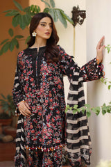 3-PC Unstitched Embroidered  Lawn  SLC27-12