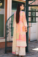 3-PC Unstitched Printed Lawn Shirt with Embroidered Chiffon Dupatta and Trouser AS4-21