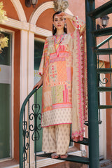 3-PC Unstitched Printed Lawn Shirt with Embroidered Chiffon Dupatta and Trouser AS4-21