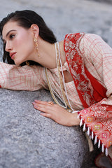 3-PC Unstitched Printed Lawn Shirt with Embroidered Chiffon Dupatta and Trouser AS4-24