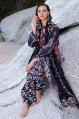 3-PC Unstitched Printed Lawn Shirt with Embroidered Chiffon Dupatta and Trouser AS4-23