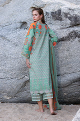 3-PC Unstitched Printed Lawn Shirt with Embroidered Chiffon Dupatta and Trouser AS4-26