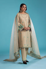 3-PC Embroidered Lawn Shirt with Organza Dupatta and Trouser CNP-4-037