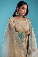 3-PC Embroidered Lawn Shirt with Organza Dupatta and Trouser CNP-4-037