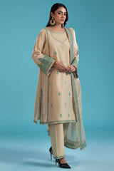 3-PC Embroidered Lawn Shirt with Organza Dupatta and Trouser CNP-4-037