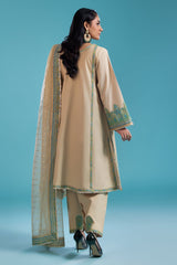 3-PC Embroidered Lawn Shirt with Organza Dupatta and Trouser CNP-4-037