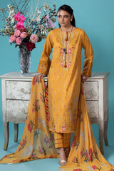 3-PC Embroidered Lawn Shirt with Chiffon Dupatta and Trouser CNP-4-45A