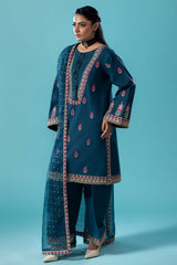 3-PC Embroidered Lawn Shirt with Organza Dupatta and Trouser  CNP-4-044