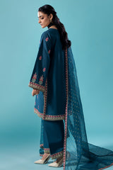 3-PC Embroidered Lawn Shirt with Organza Dupatta and Trouser  CNP-4-044