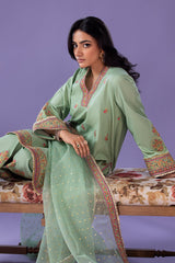 3-PC Embroidered Lawn Shirt with Organza Dupatta and Trouser CNP-4-045