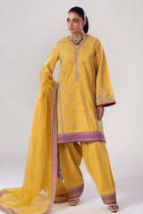 3-PC Embroidered Lawn Shirt with Organza Dupatta and Trouser CNP-4-047