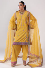 3-PC Embroidered Lawn Shirt with Organza Dupatta and Trouser CNP-4-047