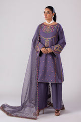 3-PC Embroidered Lawn Shirt with Organza Dupatta and Trouser CNP-4-043