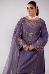 3-PC Embroidered Lawn Shirt with Organza Dupatta and Trouser CNP-4-043