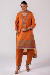 3-PC Embroidered Lawn Shirt with Organza Dupatta and Trouser CNP-4-046