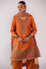 3-PC Embroidered Lawn Shirt with Organza Dupatta and Trouser CNP-4-046