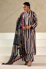 3-PC Embroidered Raw-Silk Shirt with Organza Dupatta and Trouser CMA-4-032