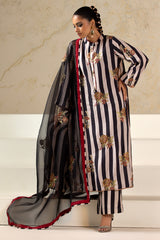 3-PC Embroidered Raw-Silk Shirt with Organza Dupatta and Trouser CMA-4-032