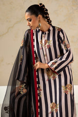 3-PC Embroidered Raw-Silk Shirt with Organza Dupatta and Trouser CMA-4-032