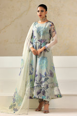 3-PC Printed Organza Shirt with Organza Dupatta and Trouser  CMA-4-029