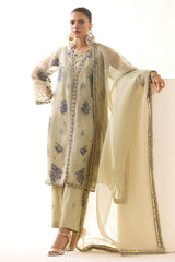 3-PC Embroidered Organza Shirt with Embroidered Organza Dupatta and Trouser CMA-4-24