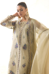 3-PC Embroidered Organza Shirt with Embroidered Organza Dupatta and Trouser CMA-4-24