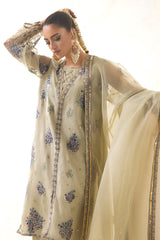 3-PC Embroidered Organza Shirt with Embroidered Organza Dupatta and Trouser CMA-4-24