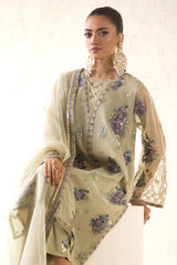 3-PC Embroidered Organza Shirt with Embroidered Organza Dupatta and Trouser CMA-4-24