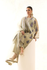 3-PC Embroidered Organza Shirt with Embroidered Organza Dupatta and Trouser CMA-4-24