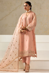 3-PC Embroidered Organza Shirt with Organza Dupatta and Trouser CMA-4-020