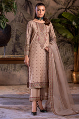 3-PC Embroidered Raw-Silk Shirt with Organza Dupatta and Trouser CMA-4-050 CHEKU