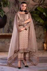 3-PC Embroidered Raw-Silk Shirt with Organza Dupatta and Trouser CMA-4-050 CHEKU