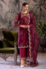 3-PC Embroidered Organza Shirt with Embroidered Dupatta and Trouser CMA-4-070