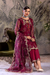 3-PC Embroidered Organza Shirt with Embroidered Dupatta and Trouser CMA-4-070