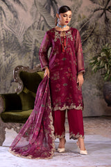 3-PC Embroidered Organza Shirt with Embroidered Dupatta and Trouser CMA-4-070