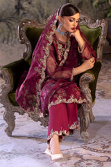 3-PC Embroidered Organza Shirt with Embroidered Dupatta and Trouser CMA-4-070