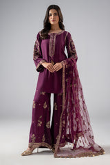 3-PC Embroidered Raw-Silk CMA-6-247