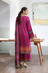 3-PC Unstitched Printed Lawn Shirt with Chiffon Dupatta and Trouser and CP4-07