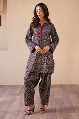 2-PC Printed Raw-Silk Shirt with Trouser CPM-4-S42B