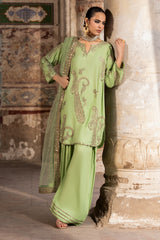 3-PC Embroidered Raw Silk CMA-6-413