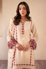 3-PC Embroidered Cotton Net Shirt with Organza Dupatta and Trouser CMA-4-S06