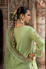 3-PC Embroidered Raw Silk CMA-6-413