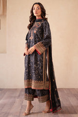 3-PC Embroidered Raw-Silk Shirt with Embroidered Chiffon Dupatta and Trouser CMA-4-113