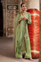 3-PC Embroidered Raw Silk CMA-6-413