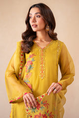 3-PC Embroidered Cotton Net Suit CMA-4-S03