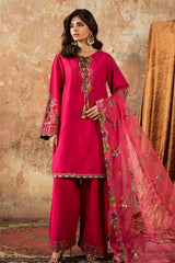 3-PC Embroidered  Raw Silk CMA-6-138P