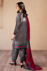 3-PC Raw-Silk Printed Shirt with Staple Shawl and Trouser CPM-4-S47