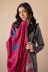 3-PC Raw-Silk Printed Shirt with Staple Shawl and Trouser CPM-4-S47